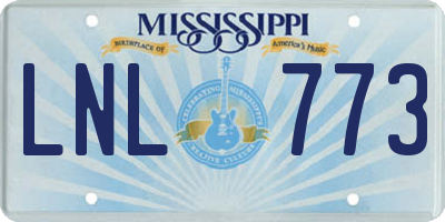 MS license plate LNL773