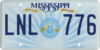 MS license plate LNL776