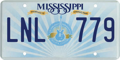 MS license plate LNL779