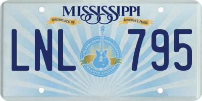 MS license plate LNL795