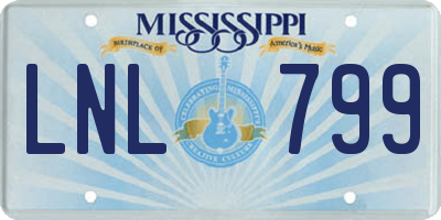 MS license plate LNL799