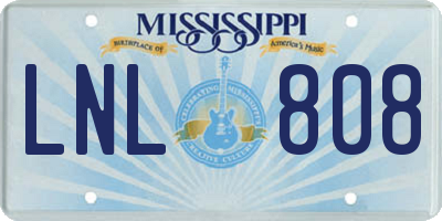 MS license plate LNL808