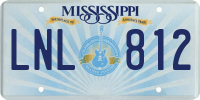 MS license plate LNL812
