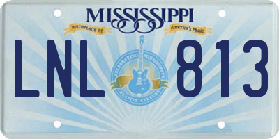 MS license plate LNL813
