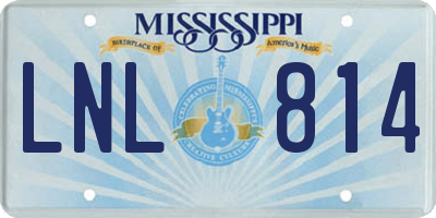 MS license plate LNL814