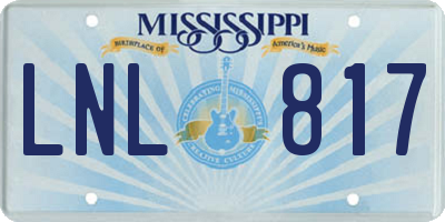 MS license plate LNL817