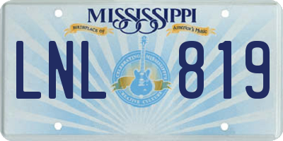 MS license plate LNL819
