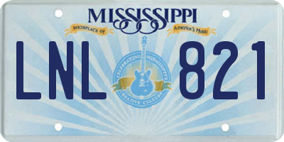MS license plate LNL821
