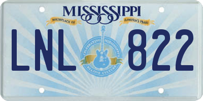 MS license plate LNL822