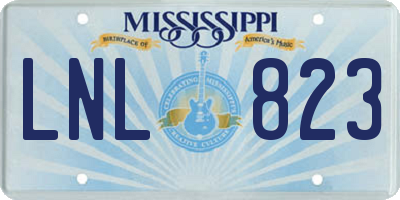MS license plate LNL823