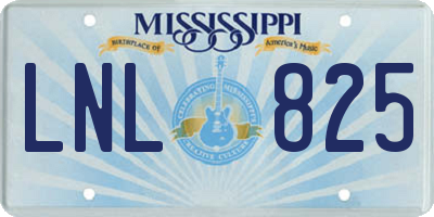 MS license plate LNL825