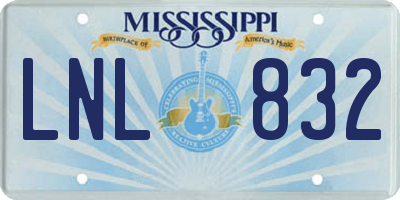 MS license plate LNL832
