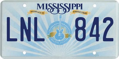 MS license plate LNL842