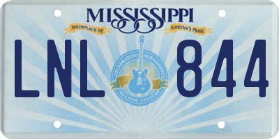 MS license plate LNL844