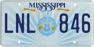 MS license plate LNL846