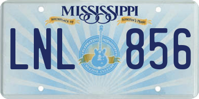 MS license plate LNL856
