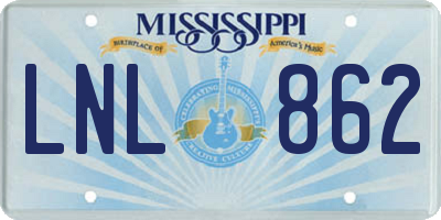 MS license plate LNL862