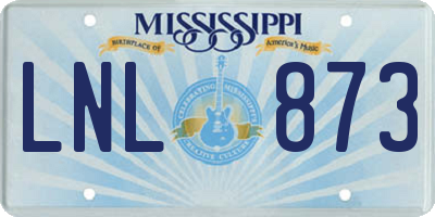 MS license plate LNL873