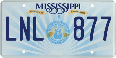 MS license plate LNL877