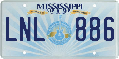 MS license plate LNL886
