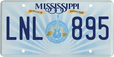 MS license plate LNL895