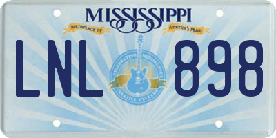 MS license plate LNL898