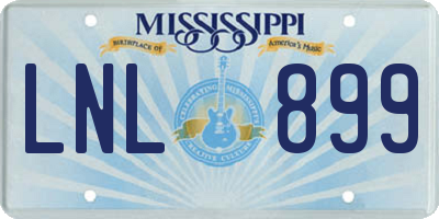 MS license plate LNL899