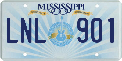 MS license plate LNL901