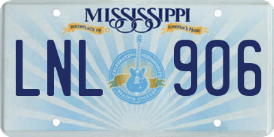 MS license plate LNL906