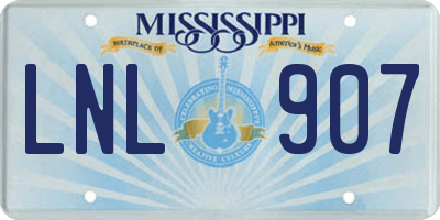 MS license plate LNL907