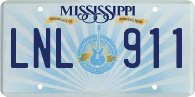 MS license plate LNL911