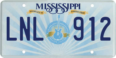 MS license plate LNL912