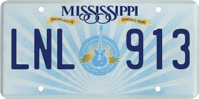 MS license plate LNL913