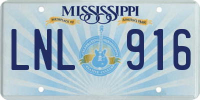 MS license plate LNL916