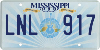 MS license plate LNL917
