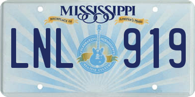 MS license plate LNL919