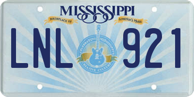 MS license plate LNL921