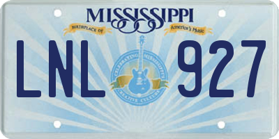 MS license plate LNL927