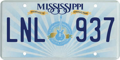 MS license plate LNL937