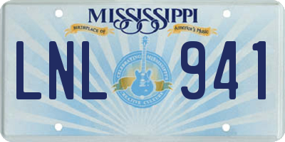 MS license plate LNL941