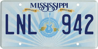 MS license plate LNL942