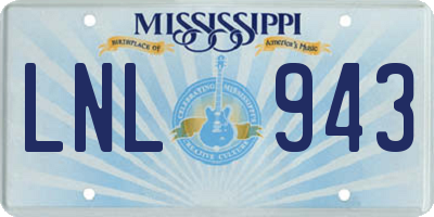 MS license plate LNL943