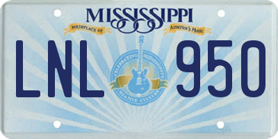 MS license plate LNL950