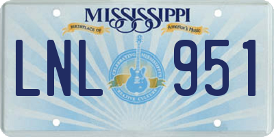 MS license plate LNL951