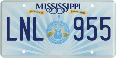 MS license plate LNL955