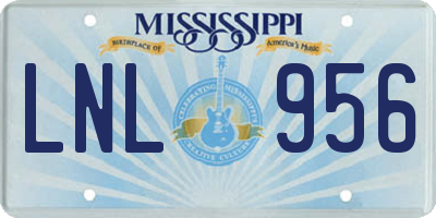 MS license plate LNL956