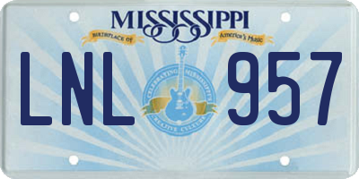 MS license plate LNL957