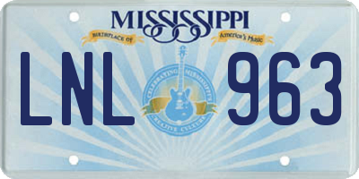 MS license plate LNL963