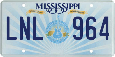 MS license plate LNL964