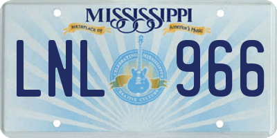 MS license plate LNL966